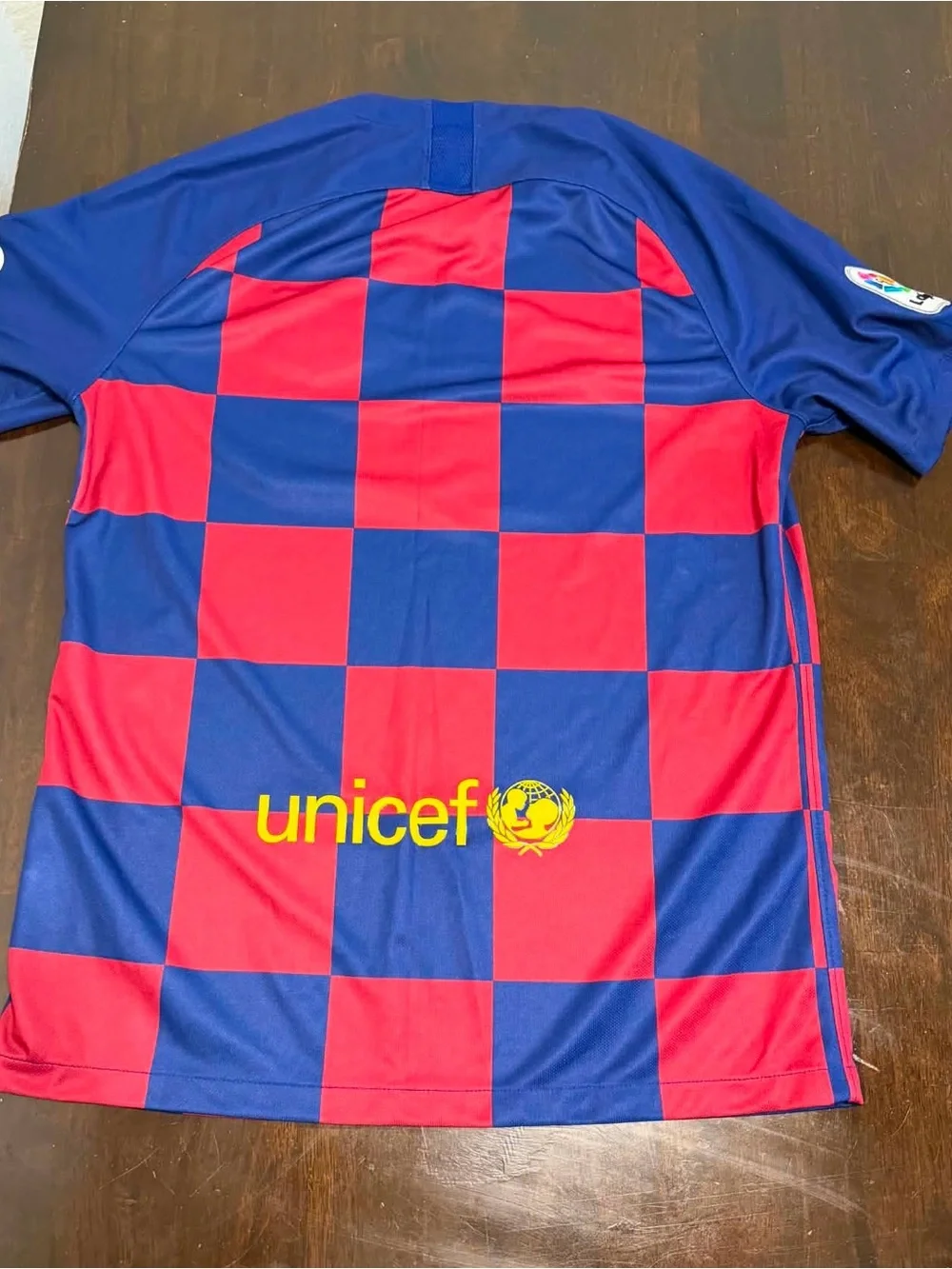 Nike FC Barcelona Checkerboard Soccer Jersey - Red & Blue